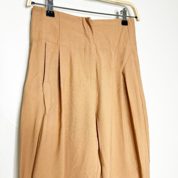 The Sei Pleat Trouser Pants High Rise Straight Leg Chestnut Brown Size 2 - Picture 4 of 10
